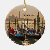 Venetian Gondolas Venice Italië Waterfront Ceramic Keramisch Ornament (Voorkant)