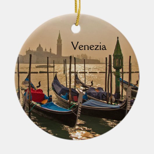 Venetian Gondolas Venice Italië Waterfront Ceramic Keramisch Ornament (Voorkant)