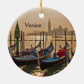 Venetian Gondolas Venice Italië Waterfront Ceramic Keramisch Ornament (Achterkant)