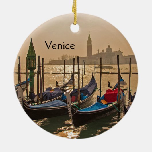 Venetian Gondolas Venice Italië Waterfront Ceramic Keramisch Ornament (Achterkant)