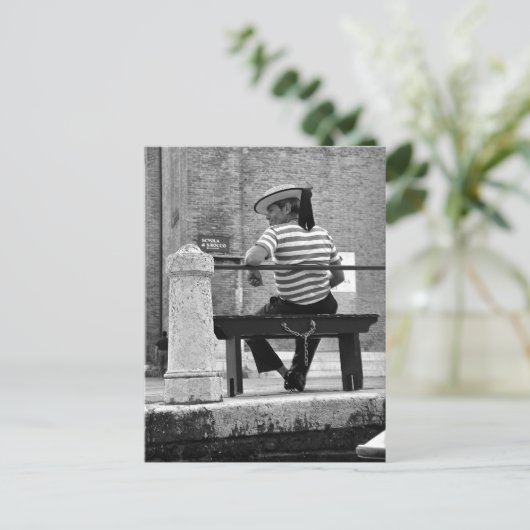 Venetian Gondolier Briefkaart (Staand voorkant)