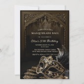 Venetian gothic Masquerade Party invitation Kaart (Voorkant)