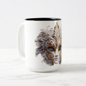 Venetian Intricately Decorated in Gray Hues Tweekleurige Koffiemok (Voorkant links)