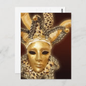 Venetian Jester Mask briefkaart (Voorkant / Achterkant)
