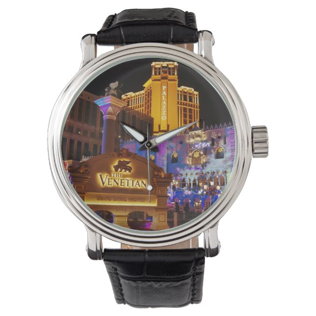 Venetian Las Vegas Decorative Evening Lights Horloge (Voorkant)