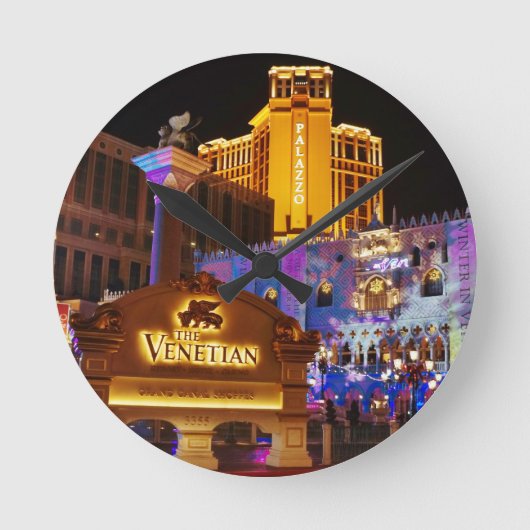 Venetian Las Vegas Decorative Evening Lights Ronde Klok (Voorkant)