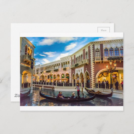 Venetian Las Vegas Gondola Canal Architecture Briefkaart (Voorkant / Achterkant)