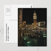 Venetian Las Vegas 's nachts Briefkaart (Voorkant / Achterkant)