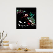 VENETIAN MARDI GRAS MASKS MASQUERADE BALL MONOGRAM POSTER (Keuken)