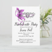Venetian Mask Bachelorette Party Uitnodiging (Staand voorkant)