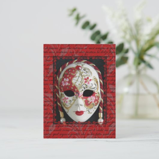 Venetian Mask Briefkaart (Staand voorkant)