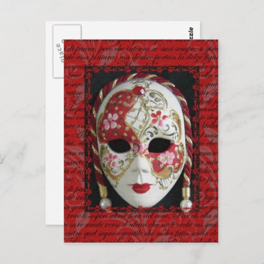 Venetian Mask Briefkaart (Voorkant / Achterkant)