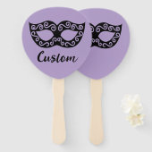Venetian mask custom wedding handwaaier (Voorkant en achterkant)