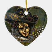 Venetian Mask Fantasy Keramisch Ornament (Voorkant)