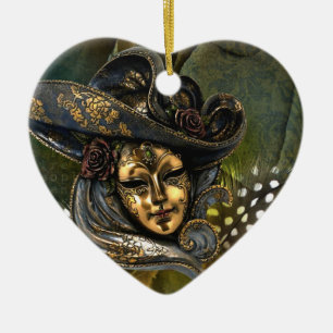 Venetian Mask Fantasy Keramisch Ornament