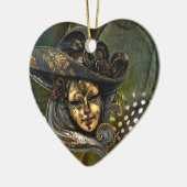 Venetian Mask Fantasy Keramisch Ornament (Links)