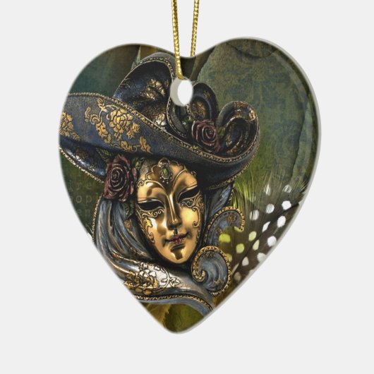 Venetian Mask Fantasy Keramisch Ornament (Links)