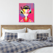 Venetian Mask Geisha Canvas Afdruk (Insitu (Slaapkamer))