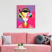 Venetian Mask Geisha Canvas Afdruk (Insitu (Woonkamer))