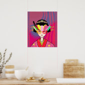 Venetian Mask Geisha Poster (Keuken)