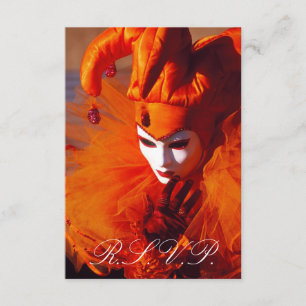 Venetian Mask RSVP Card Kaartje