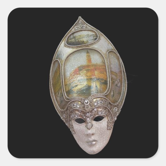 Venetian Mask Vierkante Sticker (Voorkant)