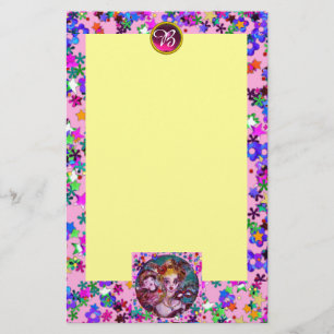 VENETIAN MASKERADE MASKS,CONFETTI GEM MONOGRAM BRIEFPAPIER
