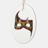 Venetian Masque: Gold en Red Rose Keramisch Ornament (Links)
