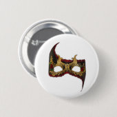 Venetian Masque: Gold en Red Rose Ronde Button 5,7 Cm (Voorkant /achterkant)