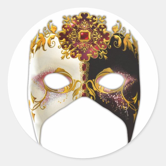 Venetian Masque: Ruby Jewel Ronde Sticker (Voorkant)
