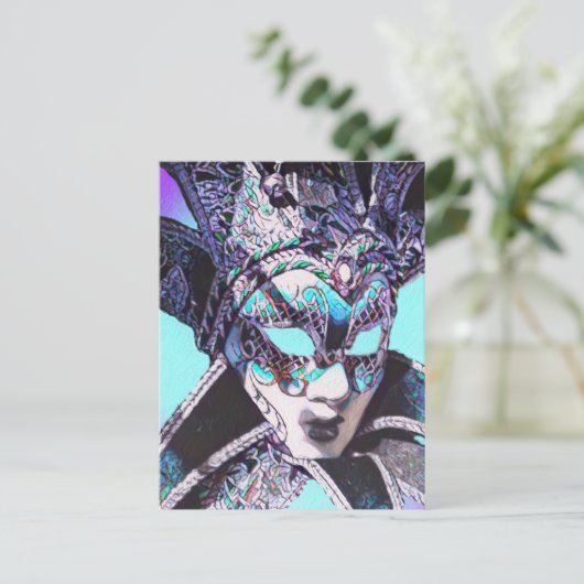 Venetian Masquerade Briefkaart (Staand voorkant)