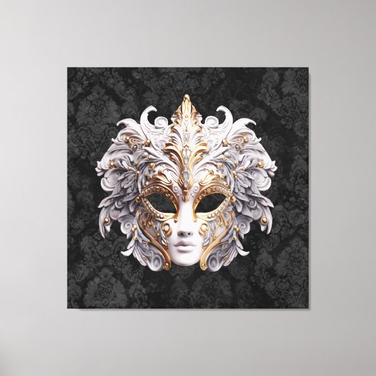 Venetian, Masquerade Carnival Mask Canvas Afdruk (Voorkant)