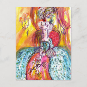 VENETIAN MASQUERADE/COLOMBINA UITNODIGING BRIEFKAART