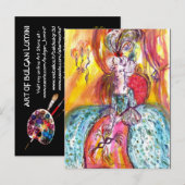 VENETIAN MASQUERADE/COLOMBINA UITNODIGING BRIEFKAART (Voorkant / Achterkant)