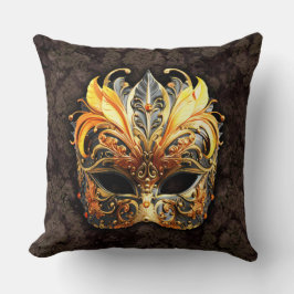 Venetian Masquerade Golden Mask Kussen