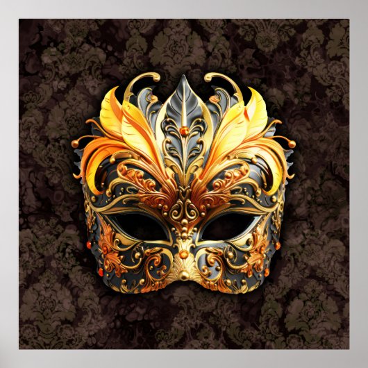 Venetian Masquerade Golden Mask Poster (Voorkant)