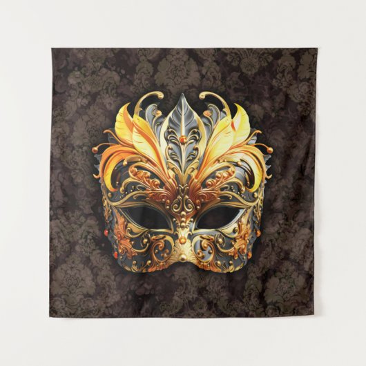 Venetian Masquerade Golden Mask Wandkleed (Voorkant)