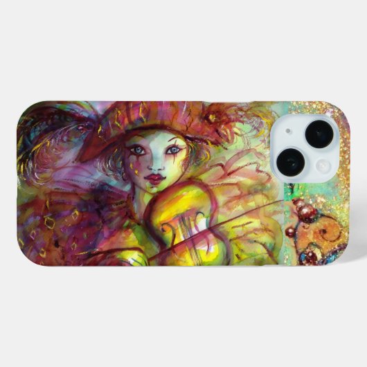 VENETIAN MASQUERADE / HARLEQUINE VIOLIN SPELEN Case-Mate iPhone CASE (Achterkant (horizontaal))