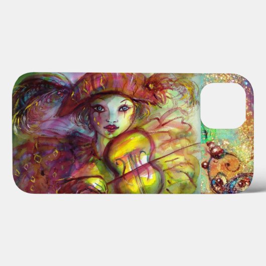 VENETIAN MASQUERADE / HARLEQUINE VIOLIN SPELEN Case-Mate iPhone CASE (Achterkant (horizontaal))