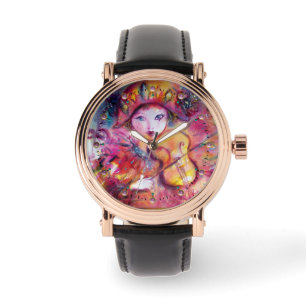 VENETIAN MASQUERADE / HARLEQUINE VIOLIN SPELEN HORLOGE