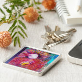 VENETIAN MASQUERADE, MASK IN RODE Roze Sleutelhanger (Zijkant)