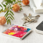 VENETIAN MASQUERADE, MASK IN RODE Roze Sleutelhanger (Zijkant)