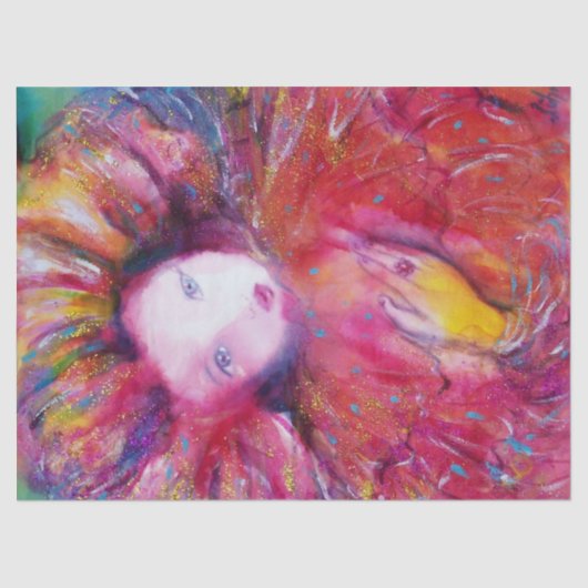 VENETIAN MASQUERADE - MASK IN RODE TISSUEPAPIER (Voorkant)