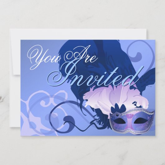 Venetian Masquerade Mask Invitation Kaart (Voorkant)