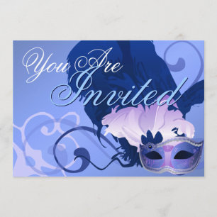 Venetian Masquerade Mask Invitation Kaart