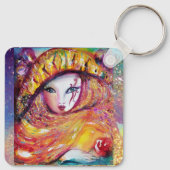 VENETIAN MASQUERADE - MASKER IN GEEL SLEUTELHANGER (Achterkant)