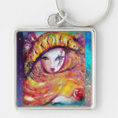 VENETIAN MASQUERADE - MASKER IN GEEL SLEUTELHANGER (Voorkant)