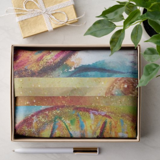 VENETIAN MASQUERADE - MASKER IN GEEL TISSUEPAPIER (Geschenk)