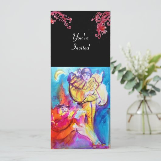 VENETIAN MASQUERADE / MUSICAL NOCTURNE KAART (Staand voorkant)