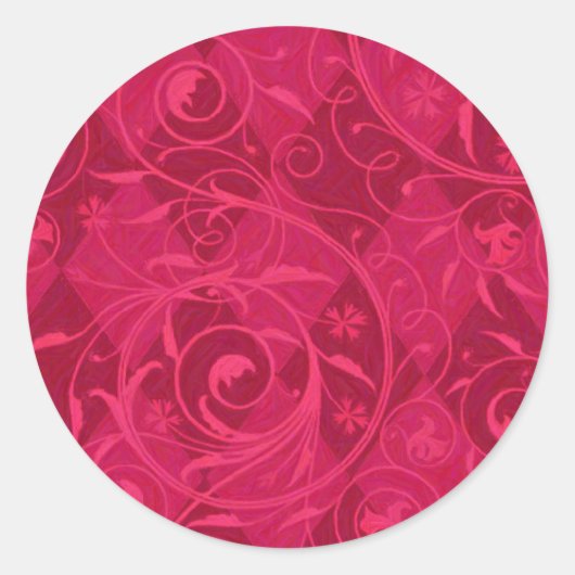 Venetian Medley, Fuschia Ronde Sticker (Voorkant)